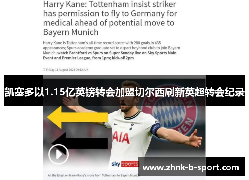 凯塞多以1.15亿英镑转会加盟切尔西刷新英超转会纪录